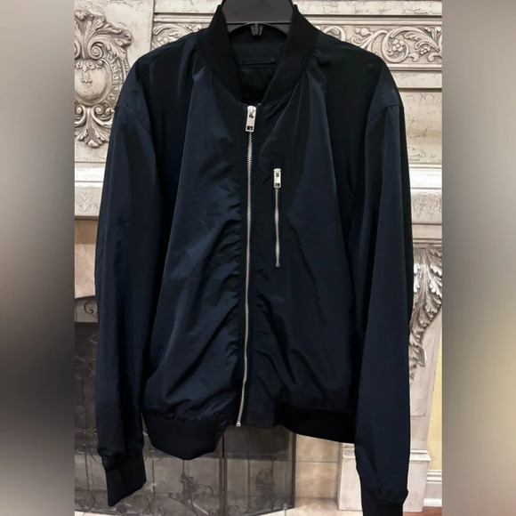 H&M Black Jacket Size Medium Unisex Utility Moto - Picture 1 of 9